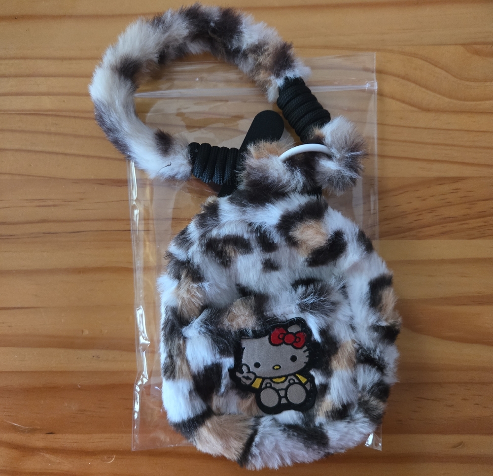 Sanrio Hello Kitty Inspired Leopard Faux Fur Wristlet